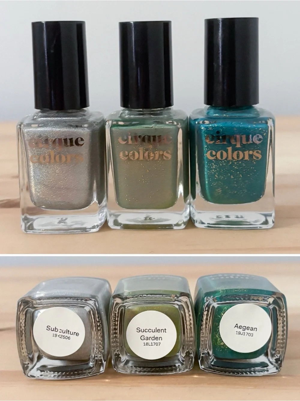 Cirque Colors Nail Polish bundle - Subculture, Succulent Garden, Aegean